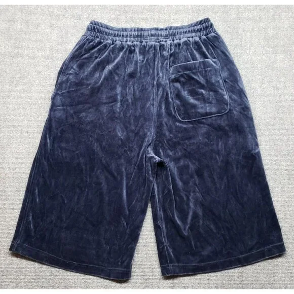Vintage Clench Jeans Shorts Mens L Navy Blue Velvet Polycotton